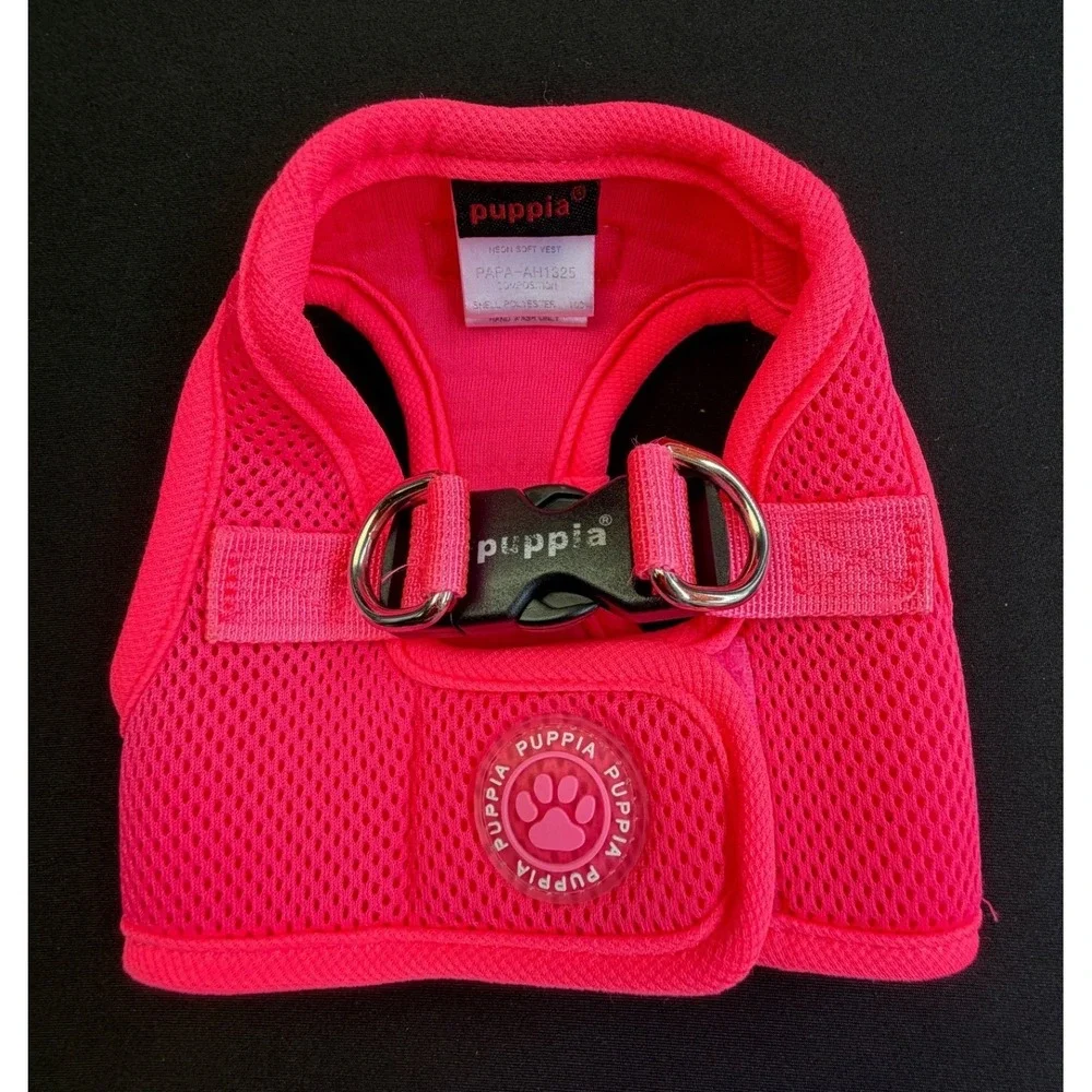 Puppia Neon Vest Dog Harness Small Pink Air Mesh Step In PAPA-AH1325 Pet Vest